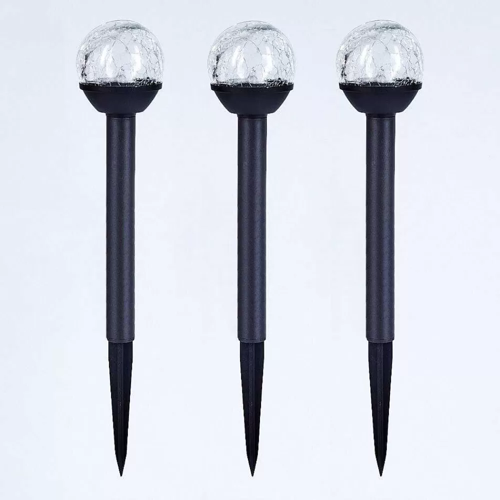 hofstein Lot De 3 Lampes Solaires Colognole Led Noir, 1 Lumiere