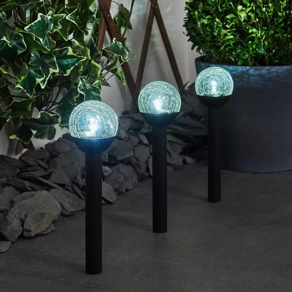 hofstein Lot De 3 Lampes Solaires Colognole Led Noir, 1 Lumiere