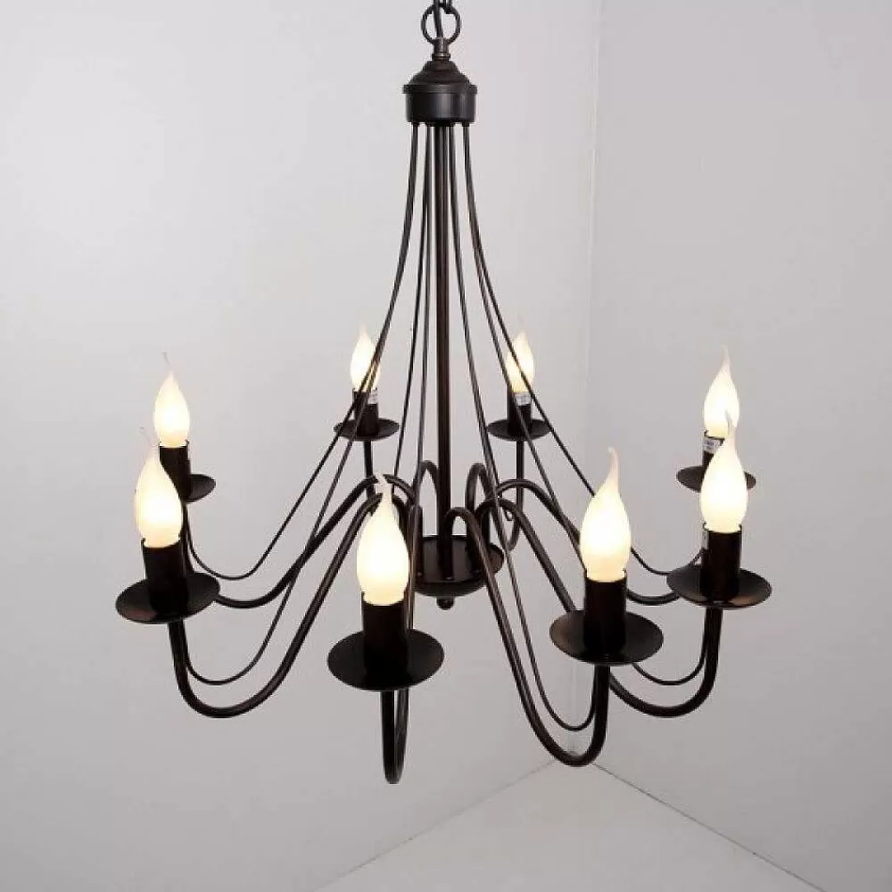 Luminaires Lucide Lustre Lucide Corona Rouille, Noir, 8 Lumieres