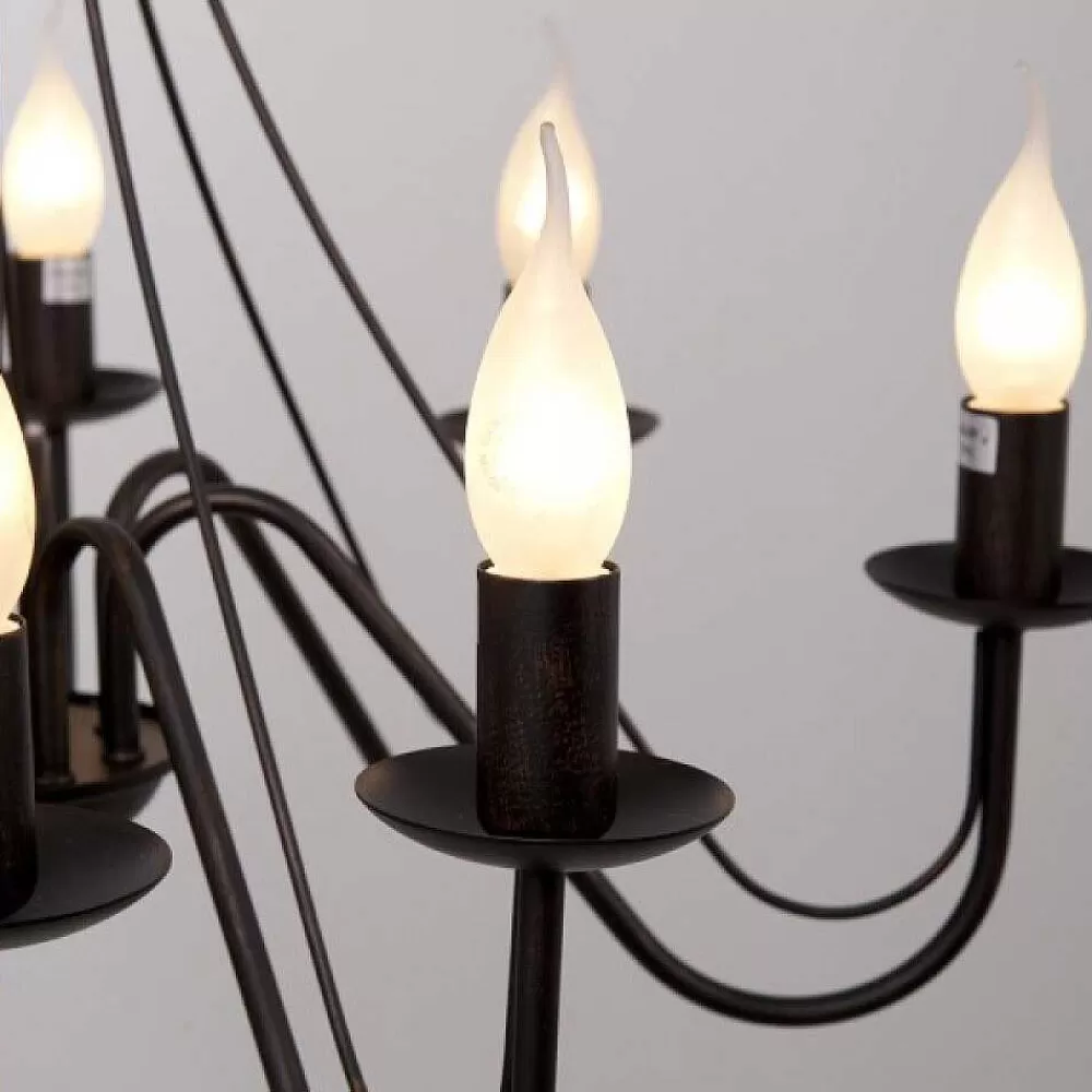 Luminaires Lucide Lustre Lucide Corona Rouille, Noir, 8 Lumieres