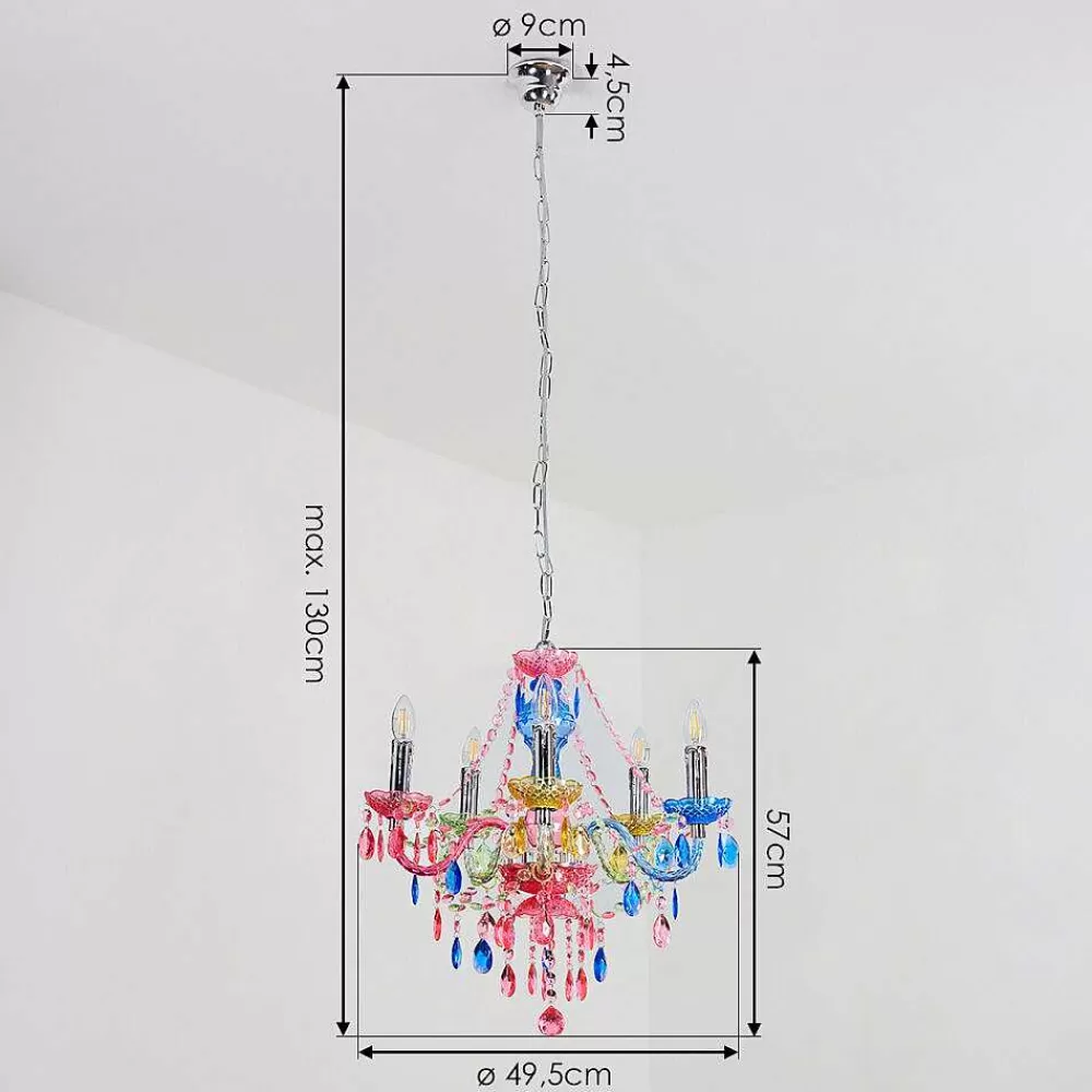 hofstein Lustre Malmback Multicolore, Chrome, 5 Lumieres