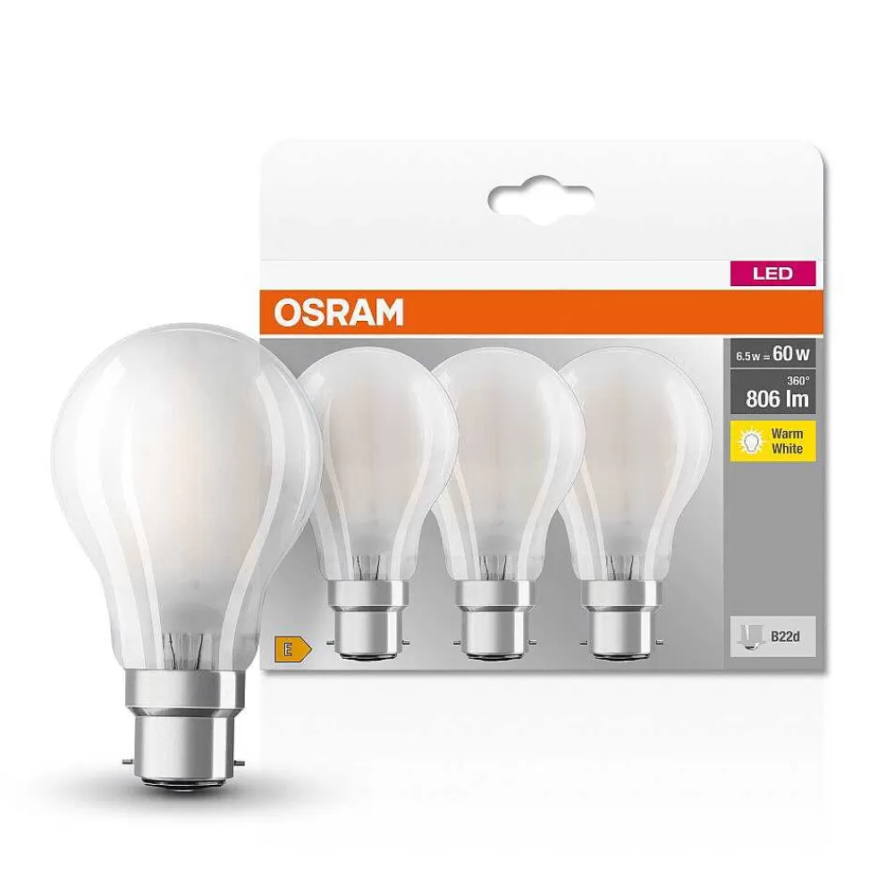 Luminaires Osram Osram Classic A Set De 3 Led B22D 6,5 Watt 2700 Kelvin 806 Lumen