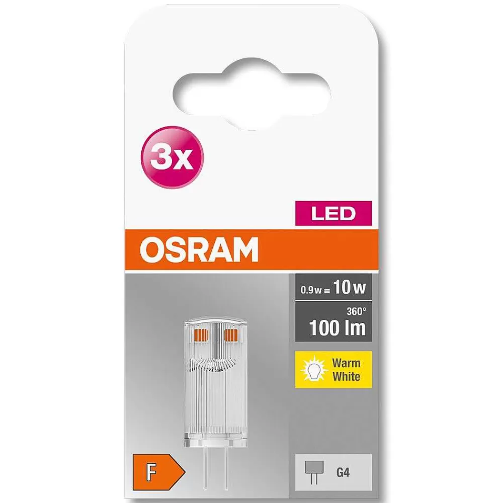Luminaires Osram Osram Led Base Pin Set De 3 Ampoules G4 0,9 Watt 2700 Kelvin 100 Lumen