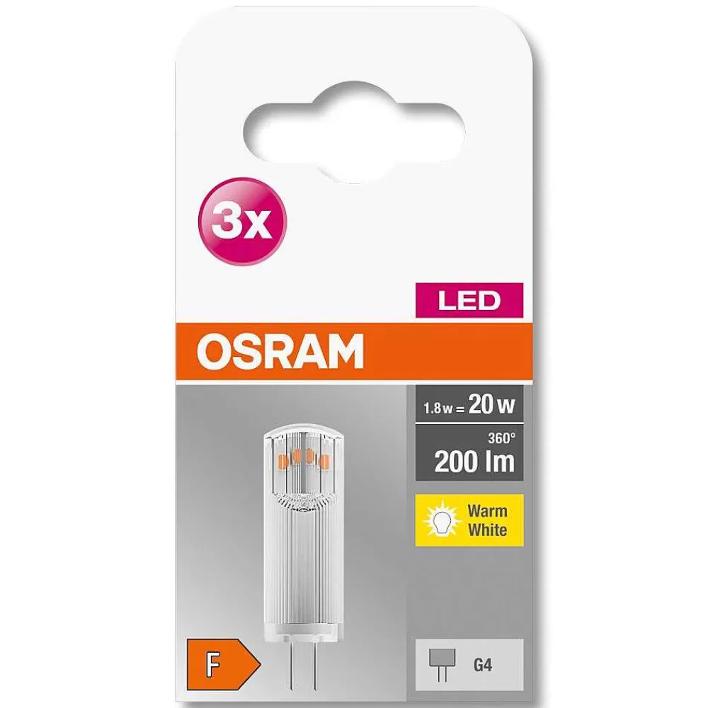 Luminaires Osram Osram Led Base Pin Set De 3 Ampoules G4 1,8 Watt 2700 Kelvin 200 Lumen