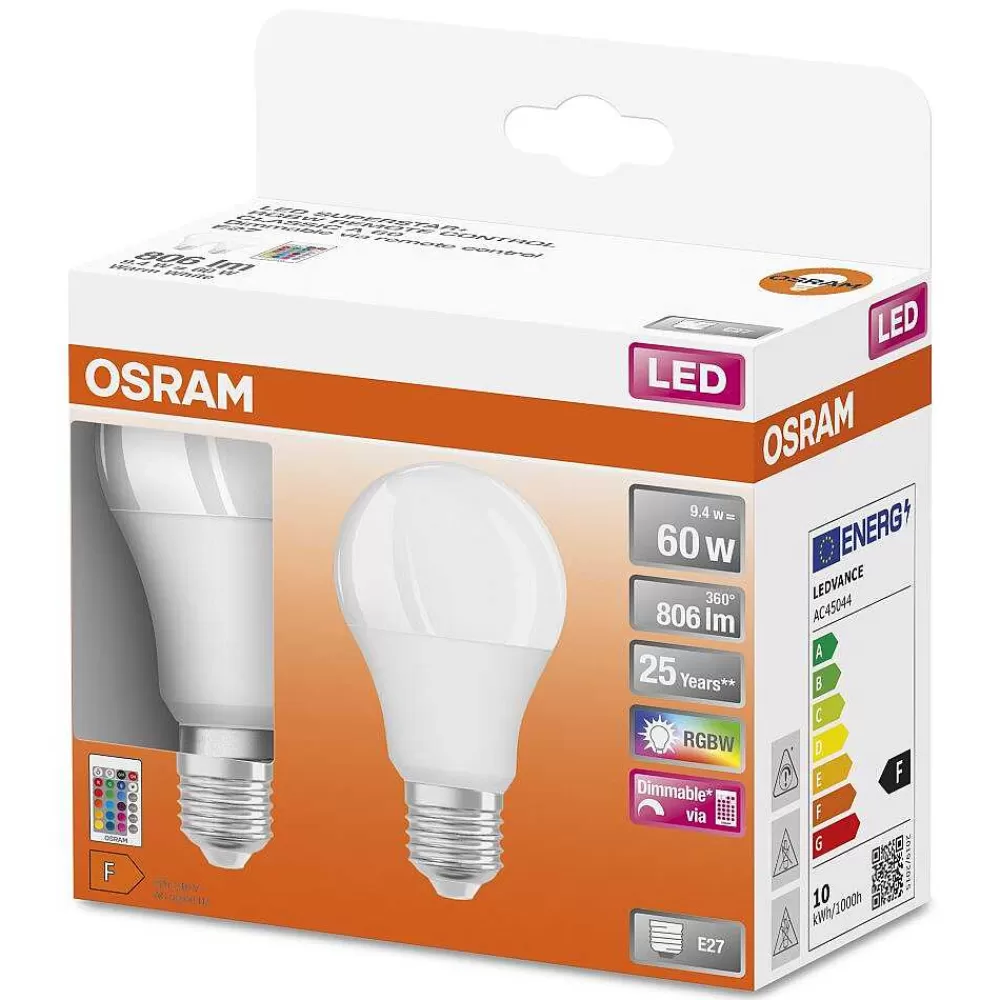 Luminaires Osram Osram Led Retrofit Lot De 2 E27 9,4 Watt 2700 Kelvin 806 Lumen