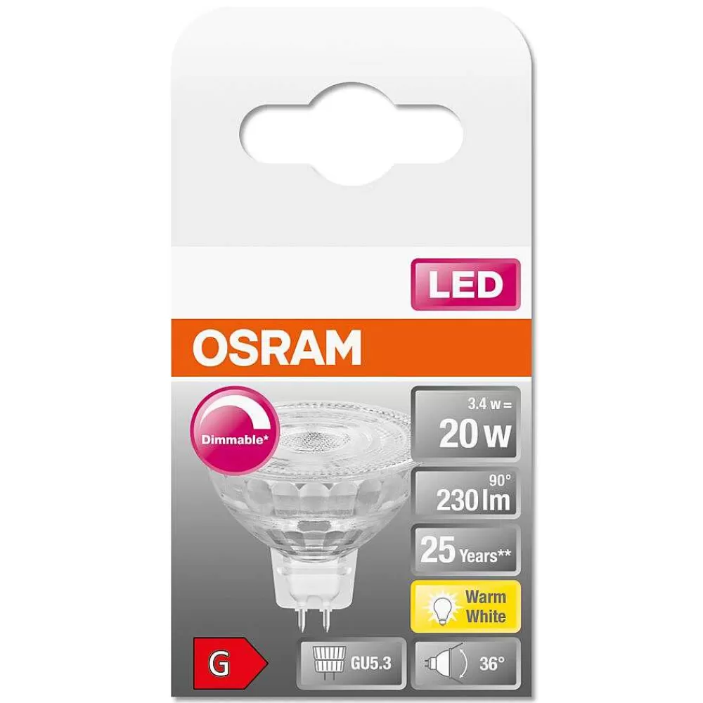 Luminaires Osram Osram Led Superstar Gu5.3 3,4 Watt 2700 Kelvin 230 Lumen