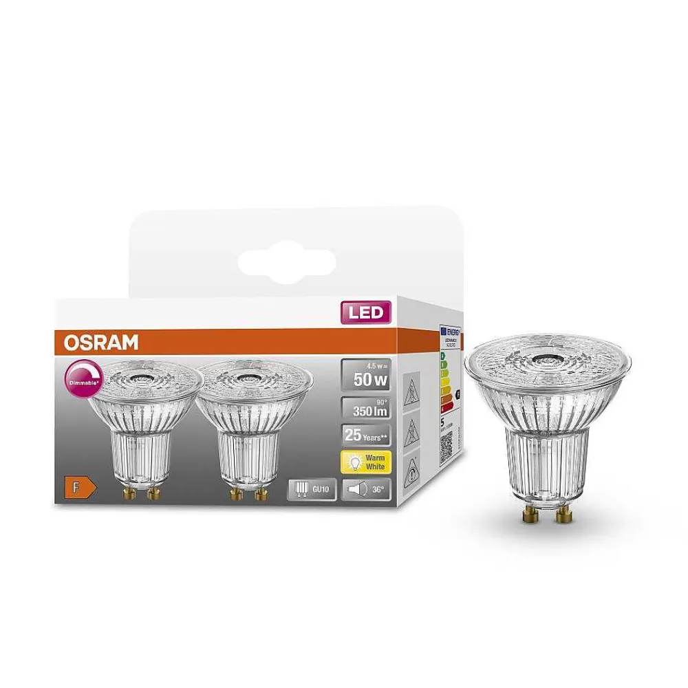Luminaires Osram Osram Led Superstar Lot De 2 Led Gu10 4,5 Watt 2700 Kelvin 350 Lumen