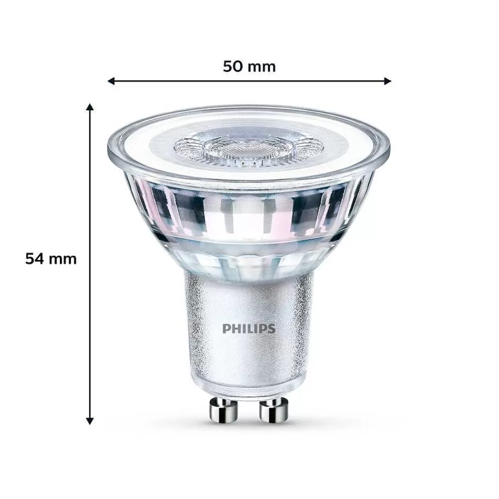 Luminaires Philips Philips Classic Set De 3 Led Gu10 4,6 Watt 2700 Kelvin 355 Lumen