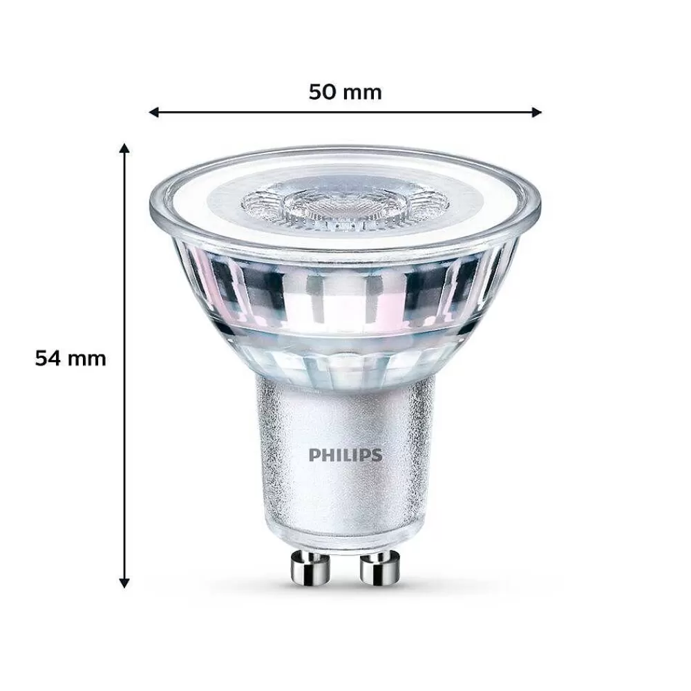 Luminaires Philips Philips Classic Set De 3 Led Gu10 4,6 Watt 4000 Kelvin 390 Lumen