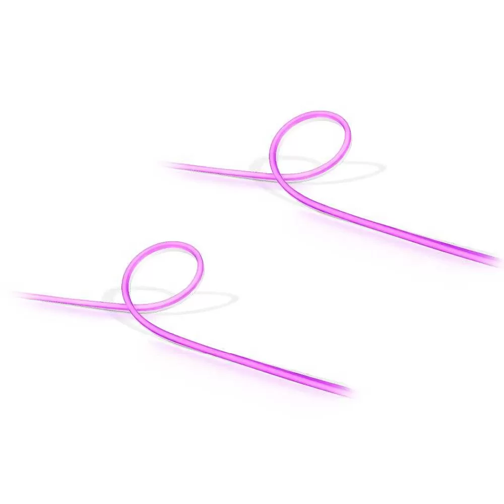 Luminaires Philips Philips Hue Lot De 2 Bandes Led D'Exterieur Transparent, 1 Lumiere, Changeur De Couleurs