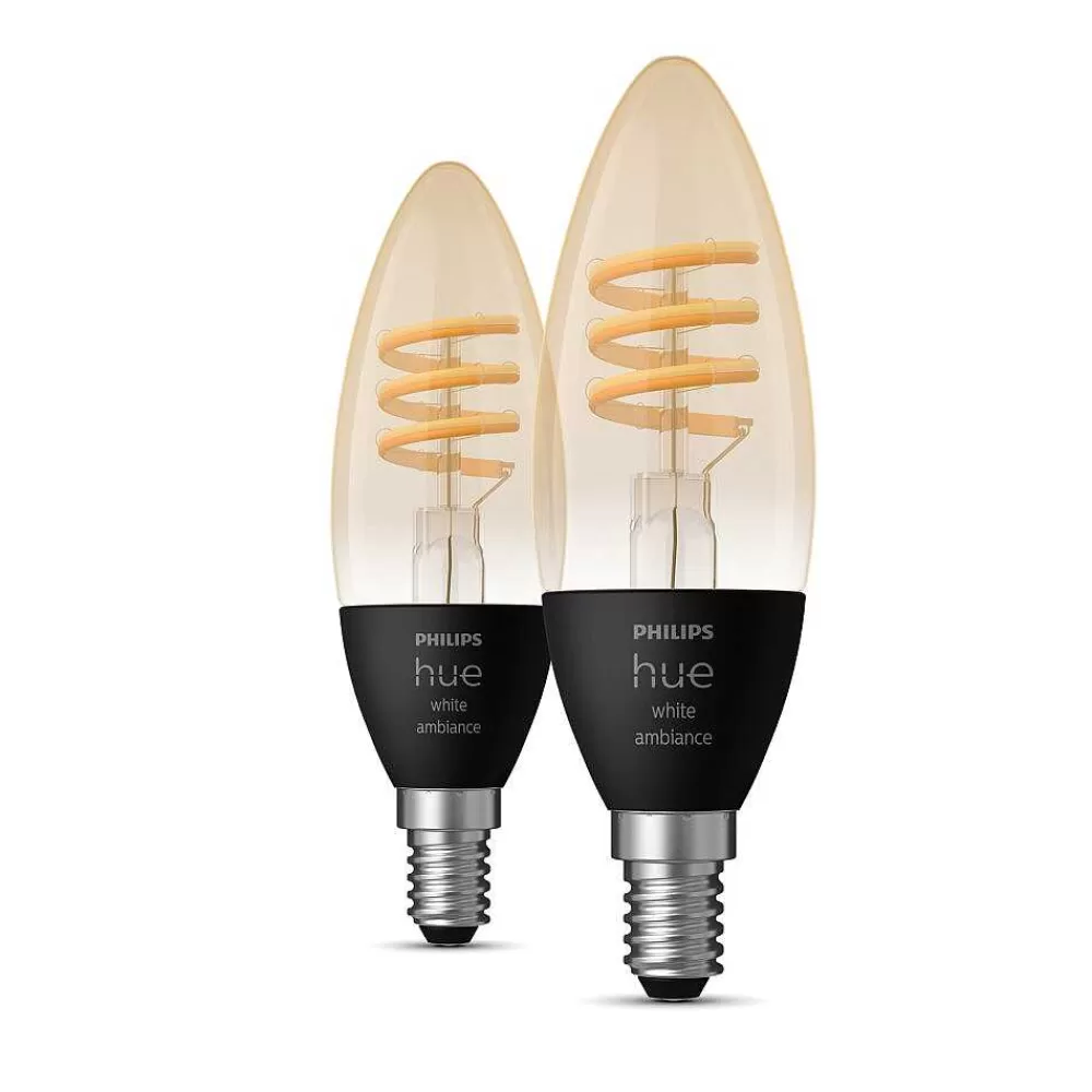 Luminaires Philips Philips Hue Lot De 2 Led E14 4,6 Watt 2200-4500 Kelvin 350 Lumen