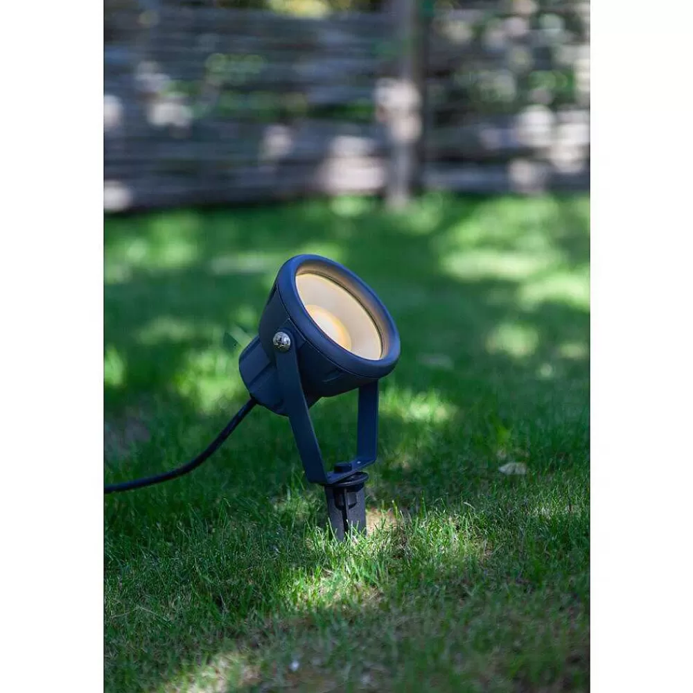 Luminaires Lutec Pique De Terre Lutec Mini Leto Led Anthracite, 1 Lumiere, Changeur De Couleurs