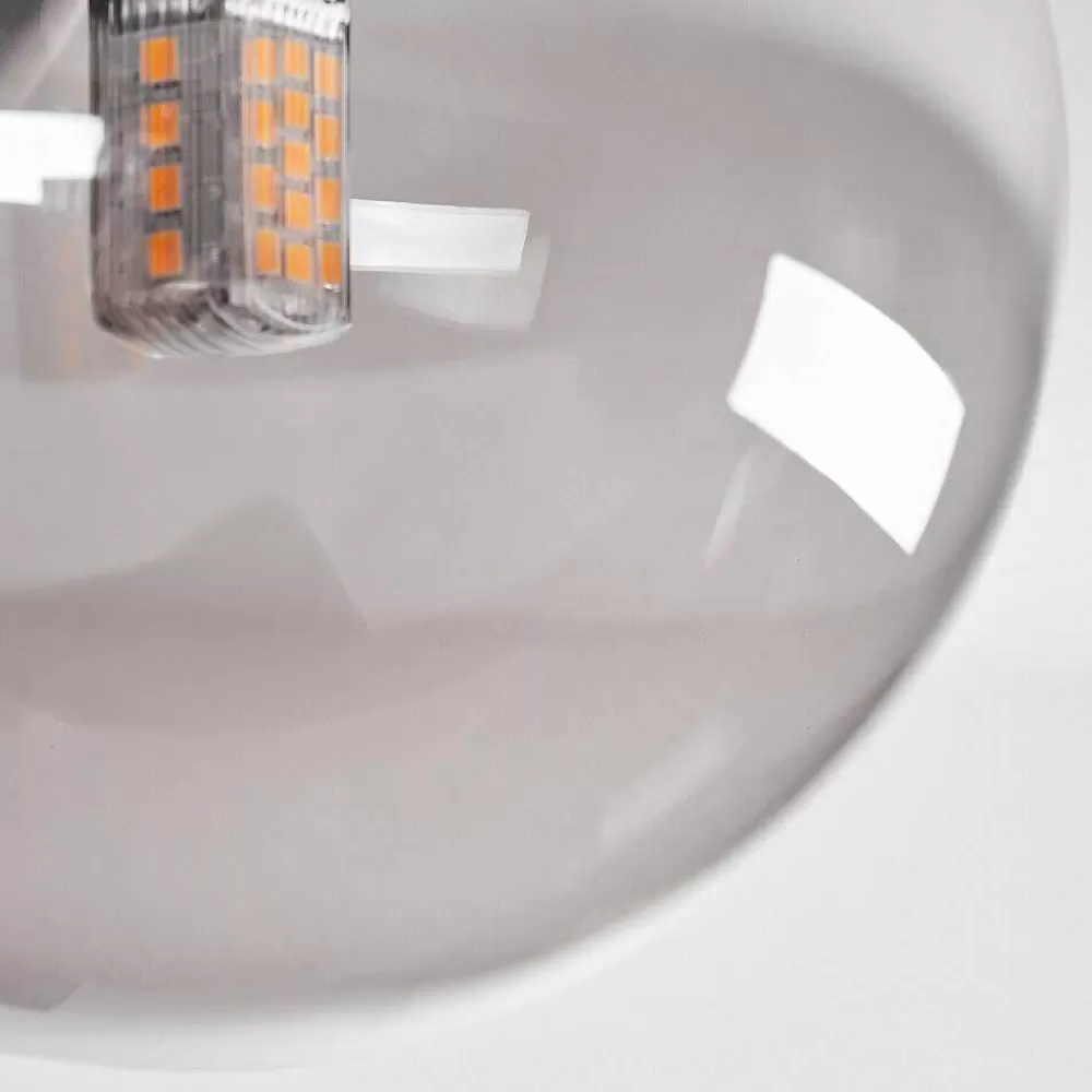 hofstein Plafonnier - Verre 10 Cm, 12 Cm, 15 Cm Chehalis Fume, 10 Lumieres