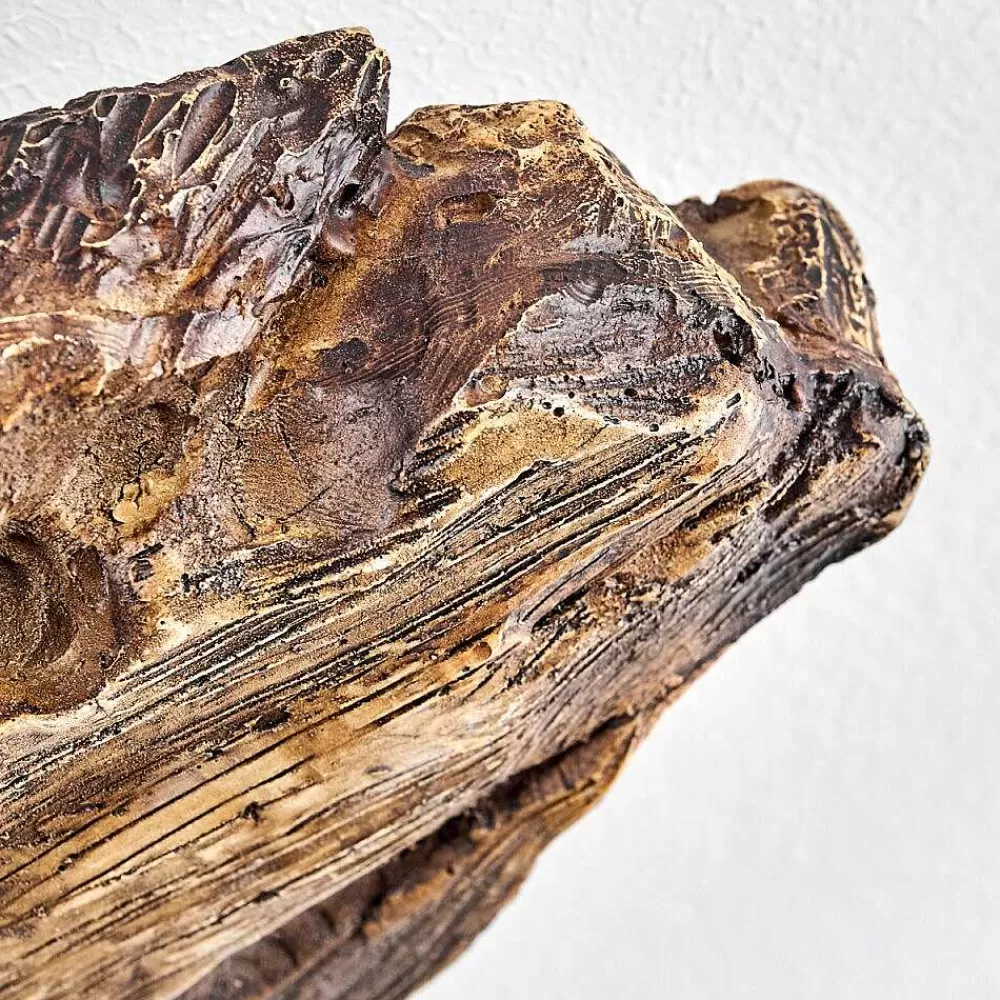 hofstein Plafonnier Bardhaman Brun, Couleur Bois, Noir, 4 Lumieres