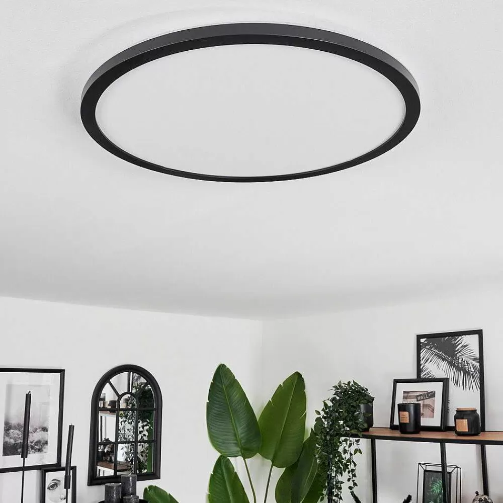 hofstein Plafonnier Boyero Led Noir, 2 Lumieres, Telecommandes, Changeur De Couleurs