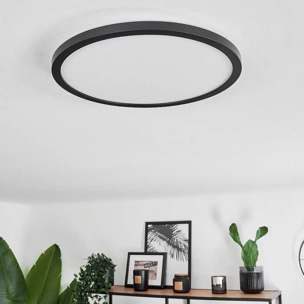 hofstein Plafonnier Boyero Led Noir, 2 Lumieres, Telecommandes, Changeur De Couleurs
