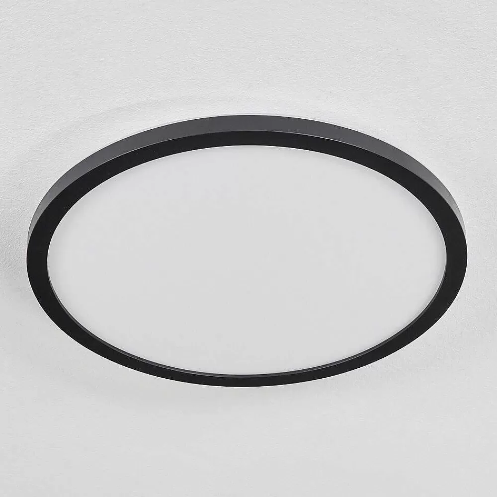 hofstein Plafonnier Boyero Led Noir, 2 Lumieres, Telecommandes, Changeur De Couleurs