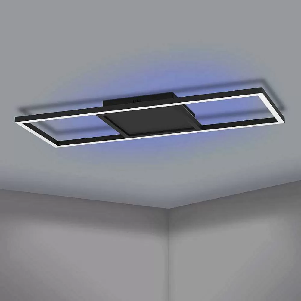Luminaires Eglo Plafonnier Eglo Calagrano-Z Led Noir, 1 Lumiere, Changeur De Couleurs