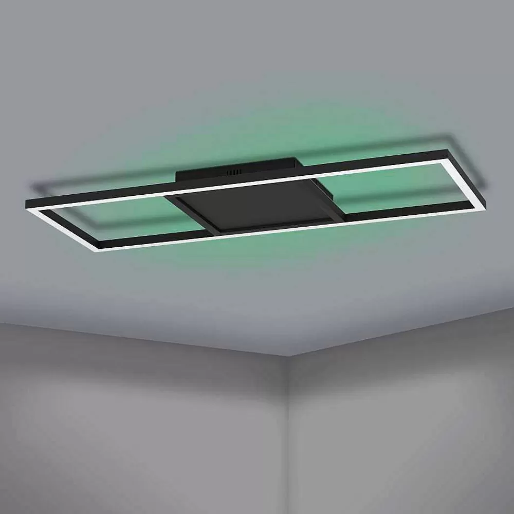 Luminaires Eglo Plafonnier Eglo Calagrano-Z Led Noir, 1 Lumiere, Changeur De Couleurs