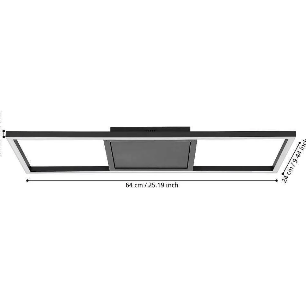 Luminaires Eglo Plafonnier Eglo Calagrano-Z Led Noir, 1 Lumiere, Changeur De Couleurs