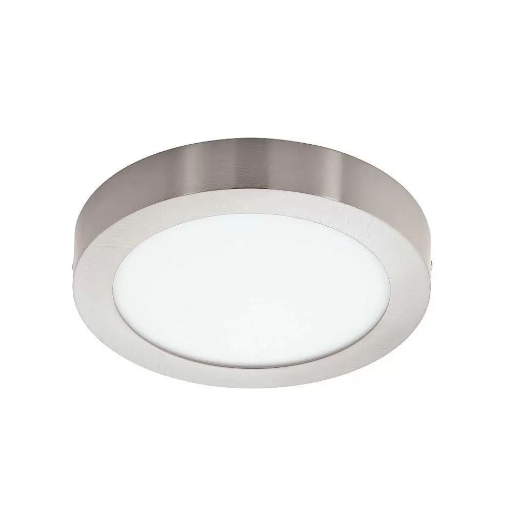 Luminaires Eglo Plafonnier Eglo Fueva-C Led Nickel Mat, 1 Lumiere, Changeur De Couleurs