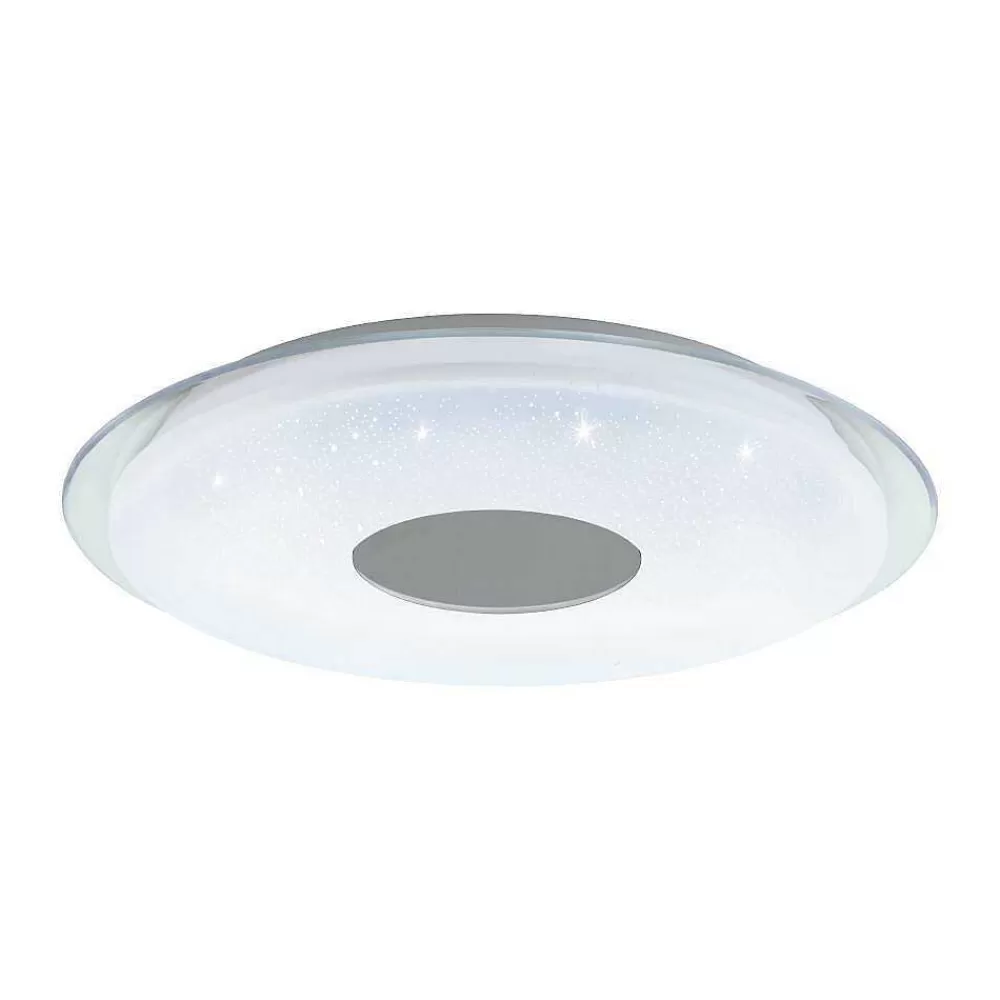 Luminaires Eglo Plafonnier Eglo Lanciano-Z Led Transparent, Blanc, 4 Lumieres, Changeur De Couleurs