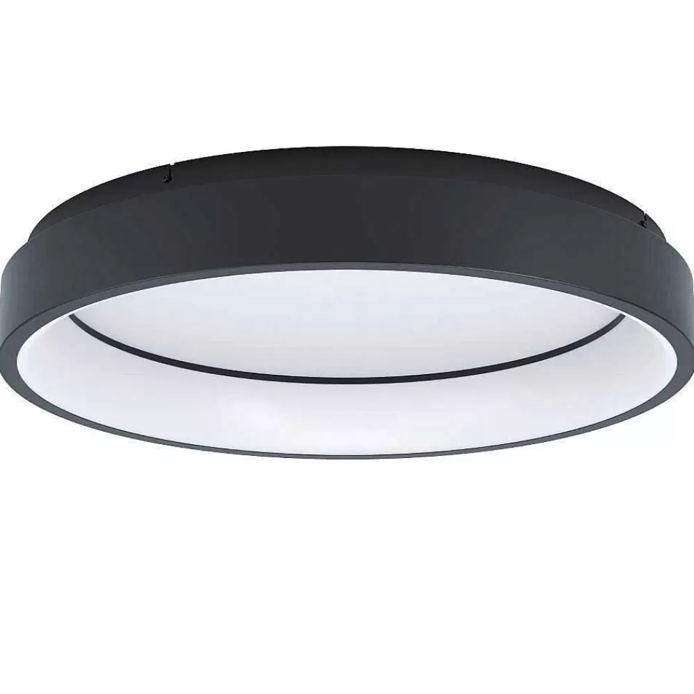 Luminaires Eglo Plafonnier Eglo Marghera-Z Led Noir, 4 Lumieres, Changeur De Couleurs