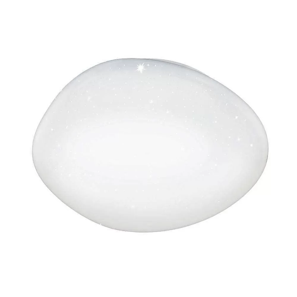 Luminaires Eglo Plafonnier Eglo Silerascw Led Blanc, 1 Lumiere, Telecommandes, Changeur De Couleurs