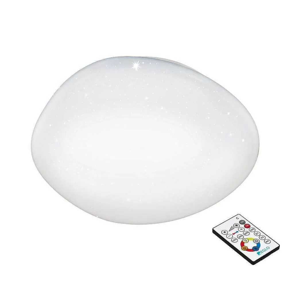 Luminaires Eglo Plafonnier Eglo Sileras-Z Led Blanc, 3 Lumieres, Changeur De Couleurs