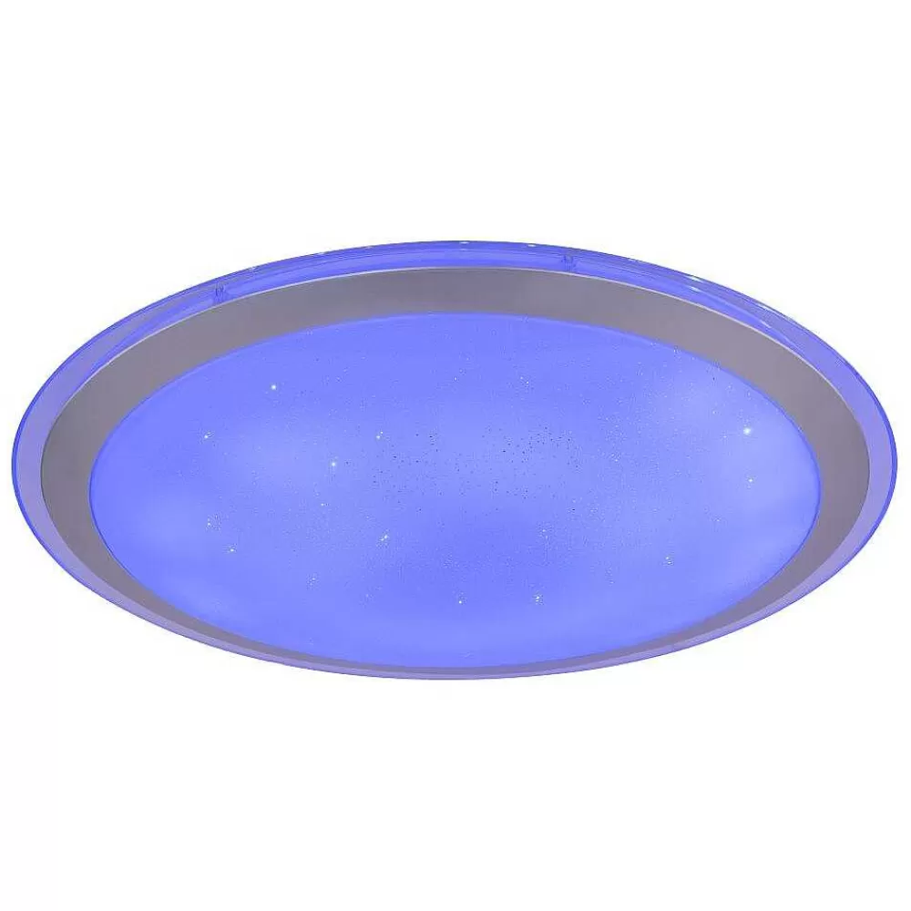 Luminaires Globo Lighting Plafonnier Globo Carry Led Blanc, 1 Lumiere, Telecommandes, Changeur De Couleurs