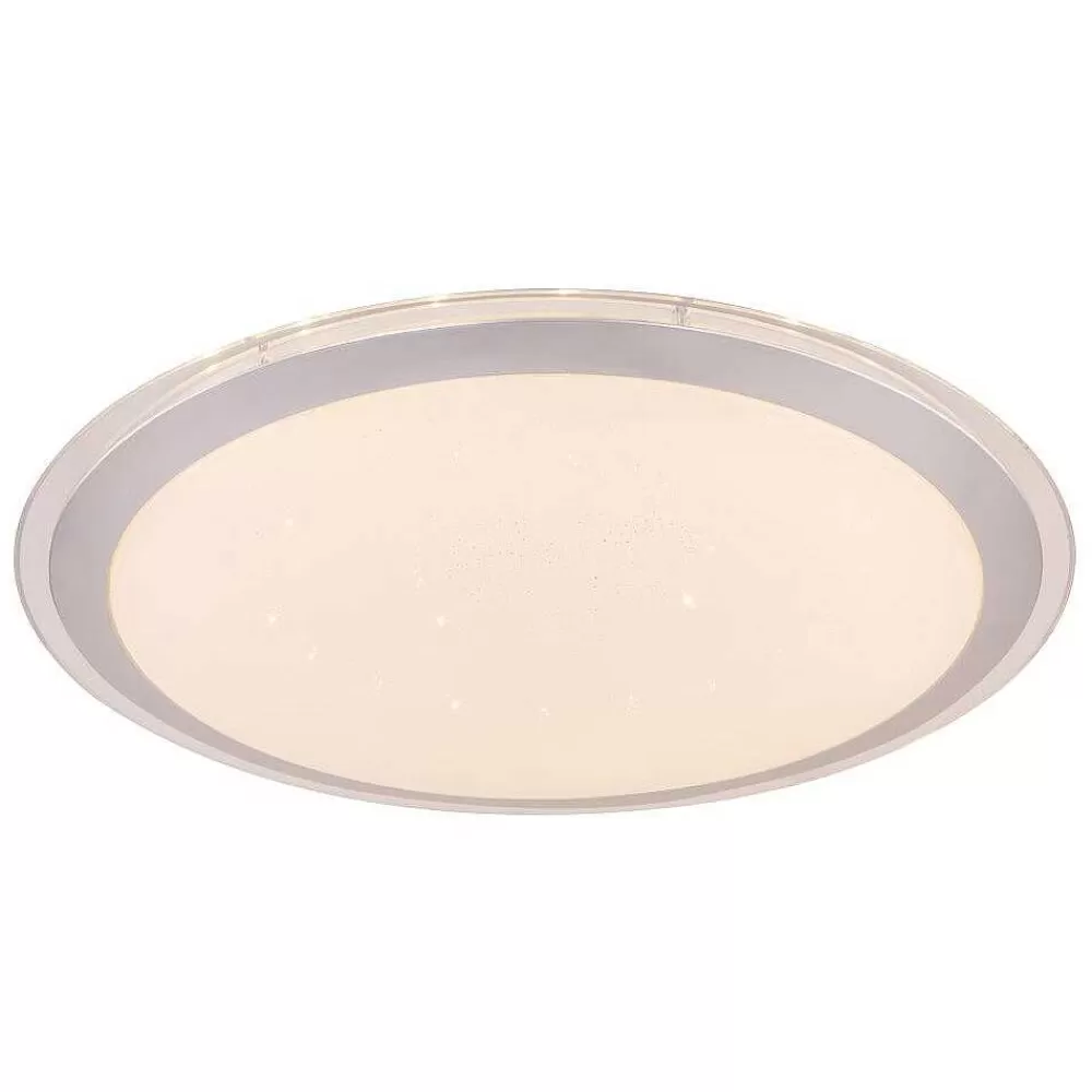 Luminaires Globo Lighting Plafonnier Globo Carry Led Blanc, 1 Lumiere, Telecommandes, Changeur De Couleurs