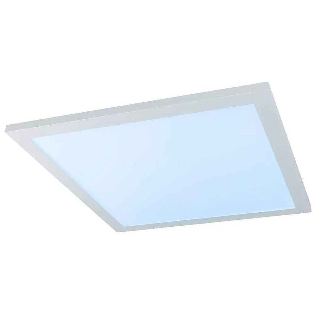 Luminaires Globo Lighting Plafonnier Globo Rosi Led Blanc, 1 Lumiere, Telecommandes, Changeur De Couleurs