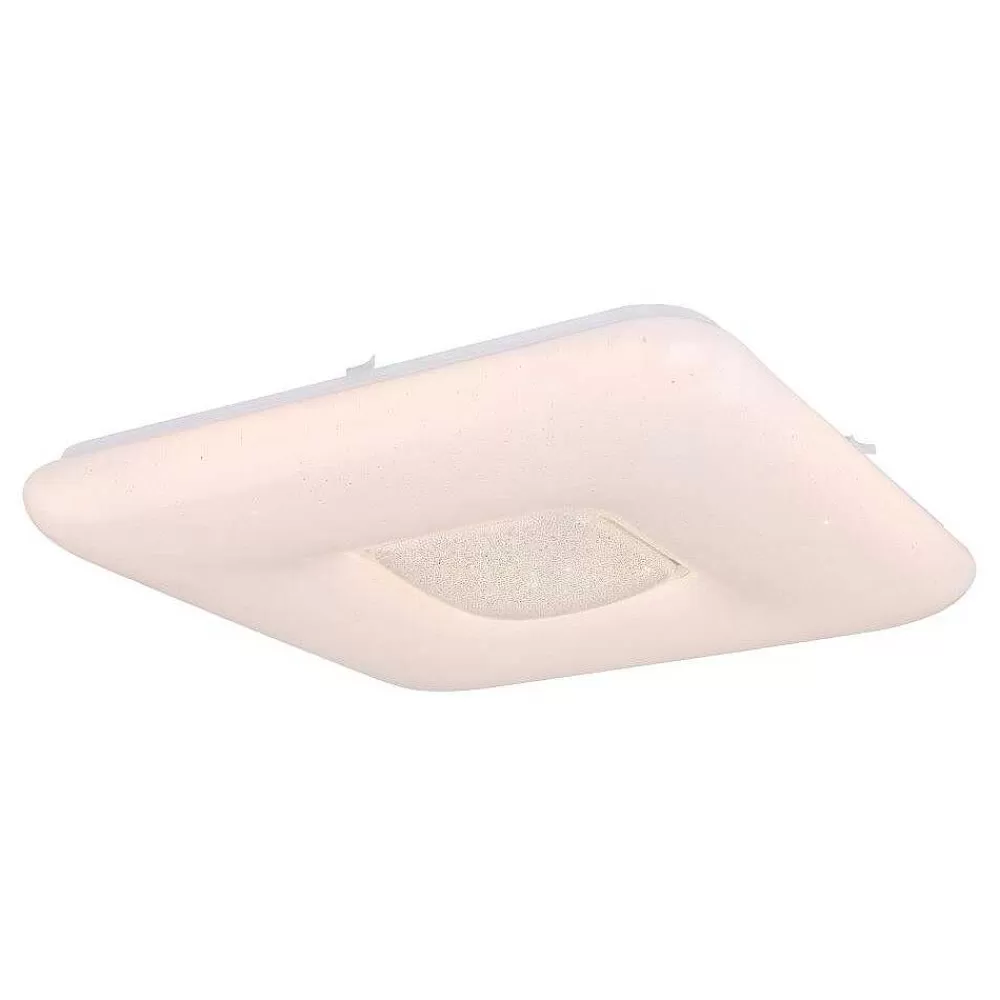 Luminaires Globo Lighting Plafonnier Globo Trystan Led Blanc, 1 Lumiere, Telecommandes, Changeur De Couleurs