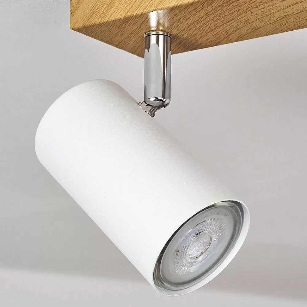 hofstein Plafonnier Javel Brun, Chrome, Couleur Bois, 3 Lumieres