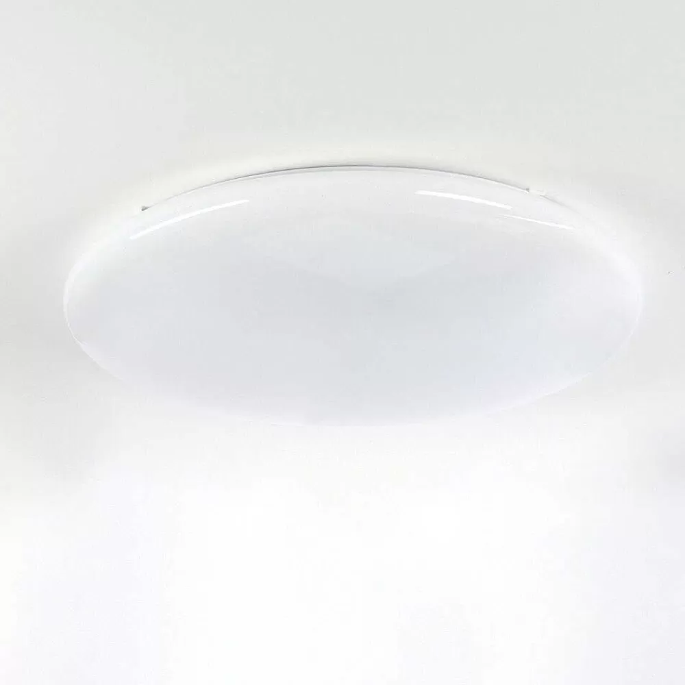 hofstein Plafonnier Mixta Led Blanc, 1 Lumiere, Telecommandes, Changeur De Couleurs