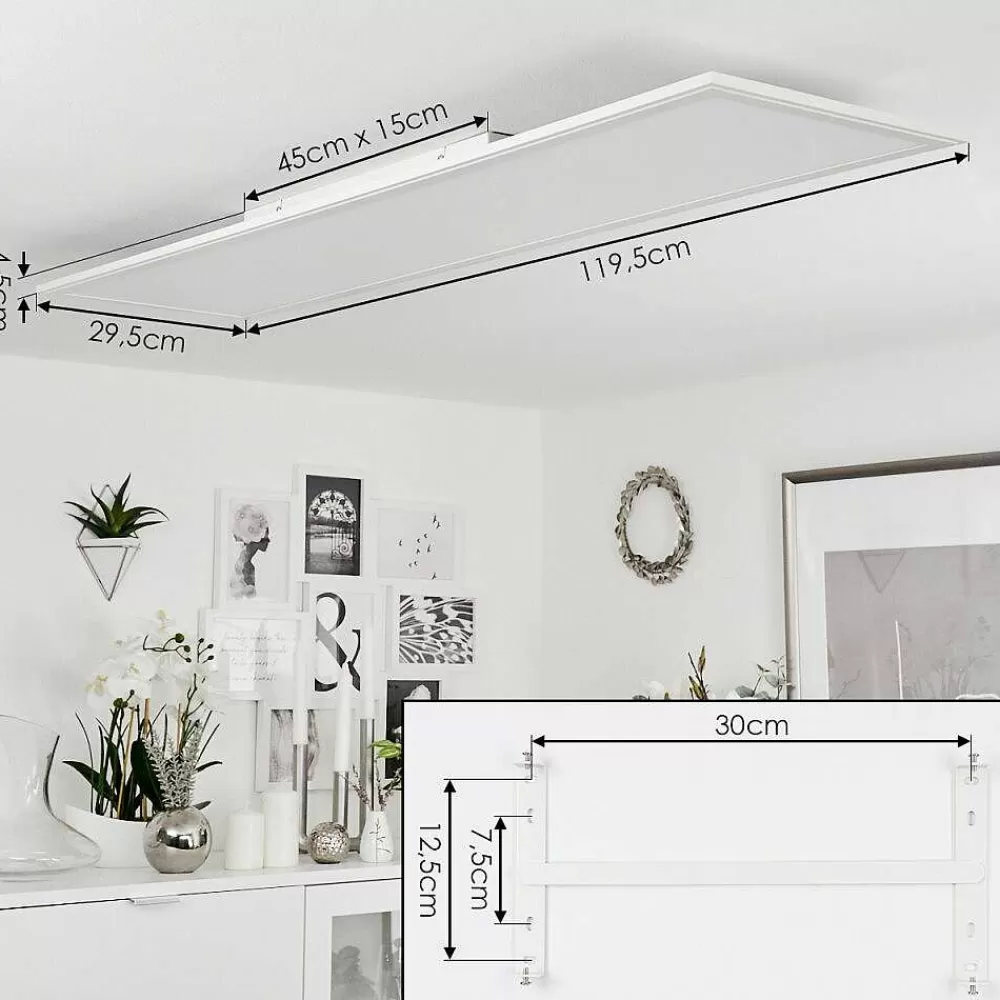 hofstein Plafonnier Montalba Led Blanc, 1 Lumiere, Telecommandes, Changeur De Couleurs