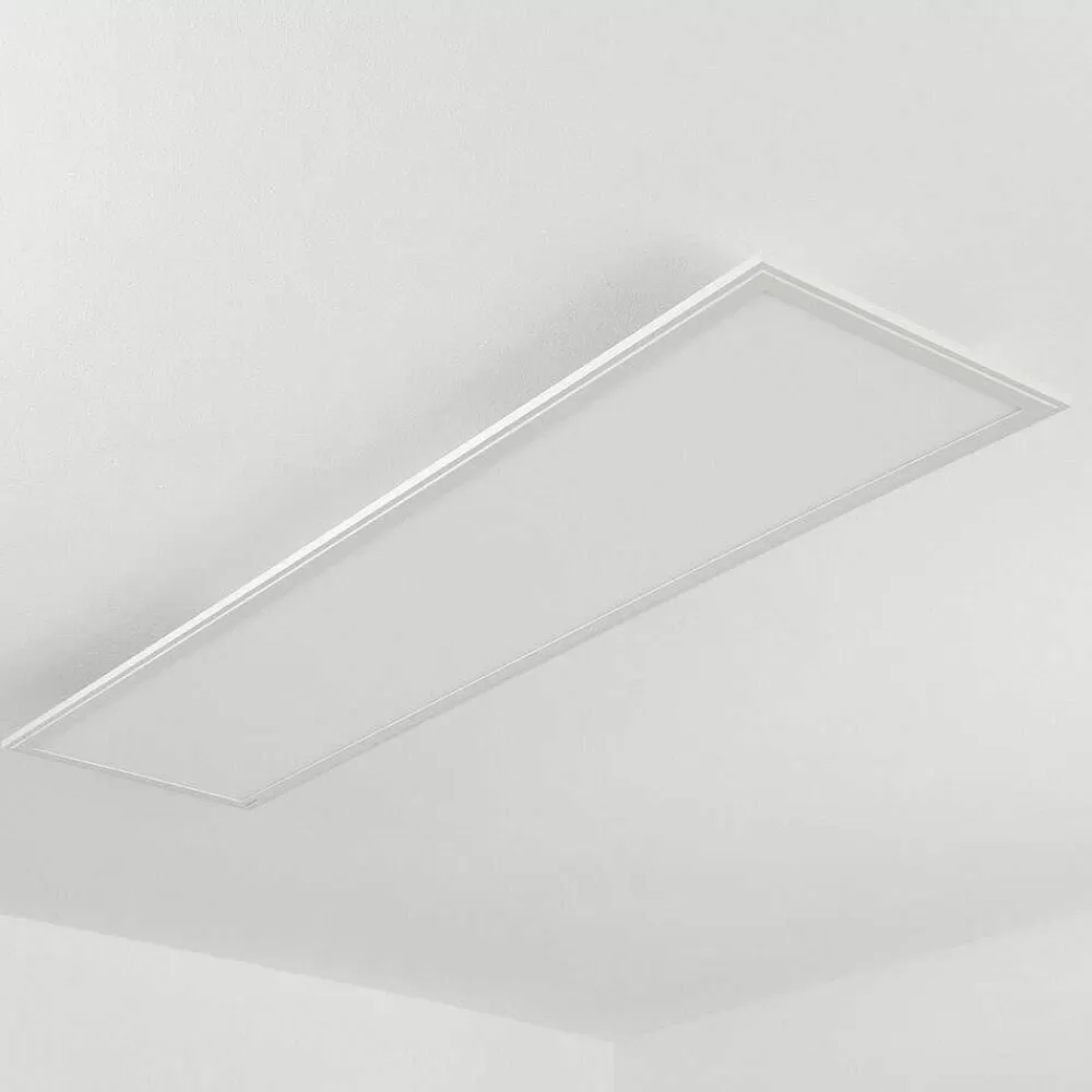 hofstein Plafonnier Montalba Led Blanc, 1 Lumiere, Telecommandes, Changeur De Couleurs