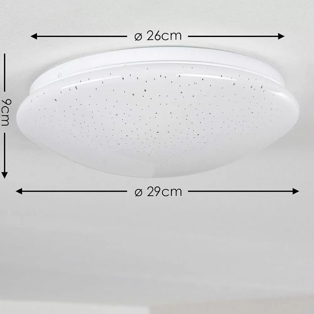 hofstein Plafonnier Norton Star Led Blanc, 1 Lumiere, Telecommandes, Changeur De Couleurs