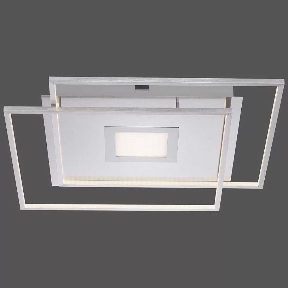 Paul Neuhaus Q-Serie Plafonnier Paul Neuhaus Q-Amira Led Nickel Mat, 1 Lumiere, Telecommandes