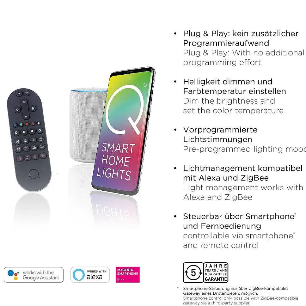 Paul Neuhaus Q-Serie Plafonnier Paul Neuhaus Q-Flag Led Blanc, 1 Lumiere, Telecommandes, Changeur De Couleurs