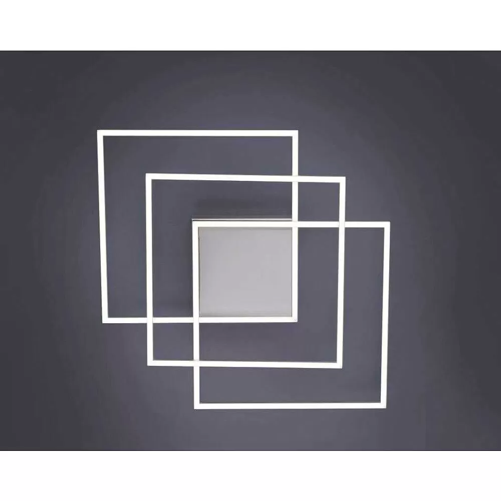 Paul Neuhaus Q-Serie Plafonnier Paul Neuhaus Q-Inigo Led Nickel Mat, 3 Lumieres, Telecommandes
