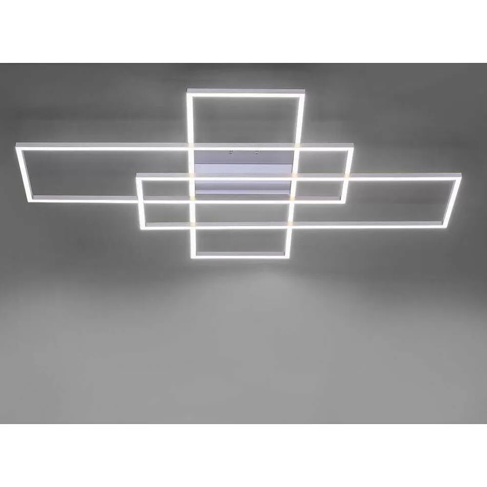 Paul Neuhaus Q-Serie Plafonnier Paul Neuhaus Q-Inigo Led Nickel Mat, 3 Lumieres, Telecommandes
