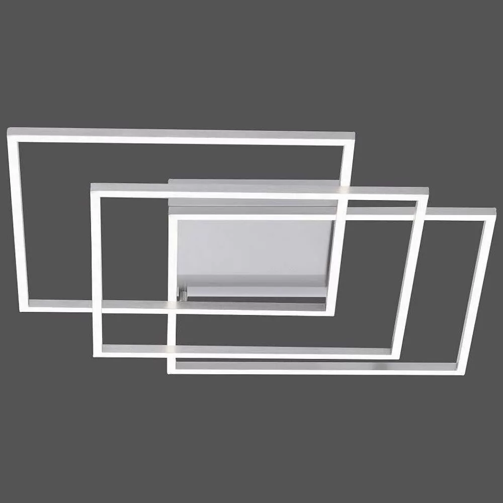 Paul Neuhaus Q-Serie Plafonnier Paul Neuhaus Q-Inigo Led Nickel Mat, 3 Lumieres, Telecommandes