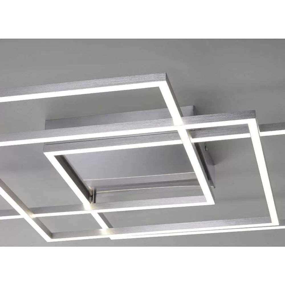 Paul Neuhaus Q-Serie Plafonnier Paul Neuhaus Q-Inigo Led Nickel Mat, 3 Lumieres, Telecommandes