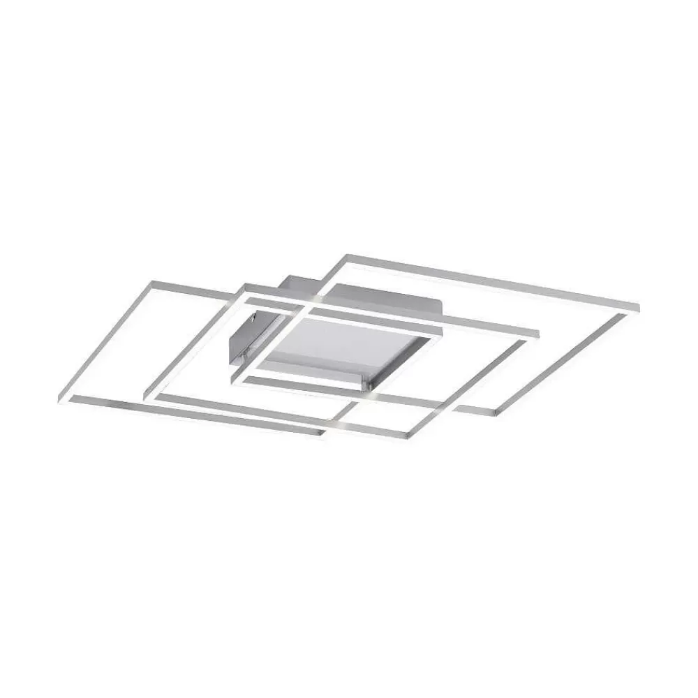 Paul Neuhaus Q-Serie Plafonnier Paul Neuhaus Q-Inigo Led Nickel Mat, 3 Lumieres, Telecommandes