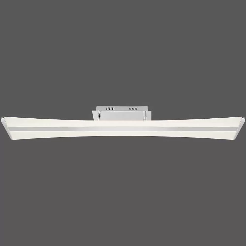 Paul Neuhaus Q-Serie Plafonnier Paul Neuhaus Q-Riller Led Chrome, 2 Lumieres, Telecommandes, Changeur De Couleurs