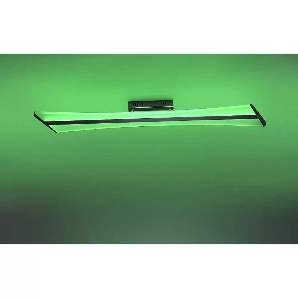 Paul Neuhaus Q-Serie Plafonnier Paul Neuhaus Q-Riller Led Chrome, 2 Lumieres, Telecommandes, Changeur De Couleurs