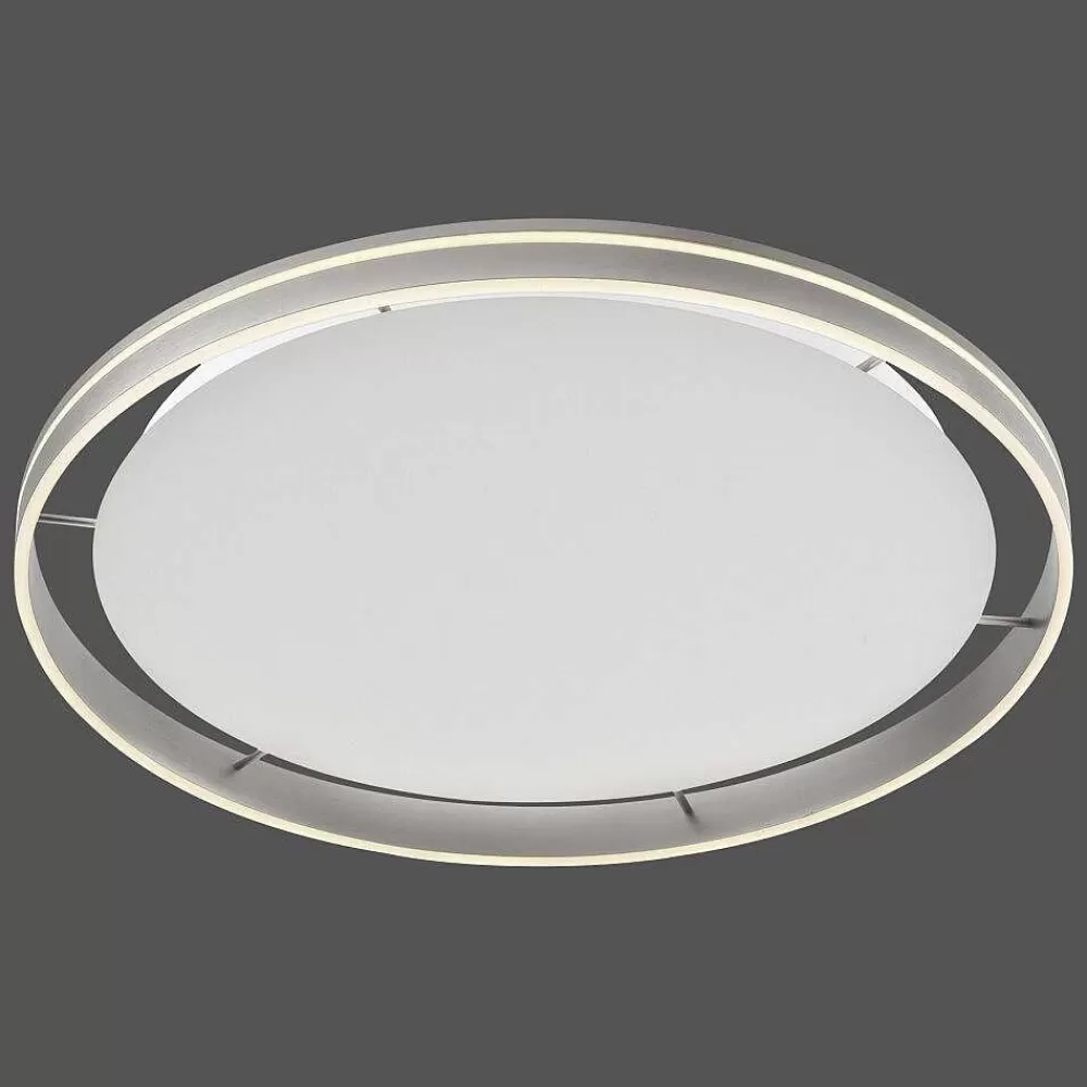 Paul Neuhaus Q-Serie Plafonnier Paul Neuhaus Q-Vito Led Acier Inoxydable, 1 Lumiere, Telecommandes