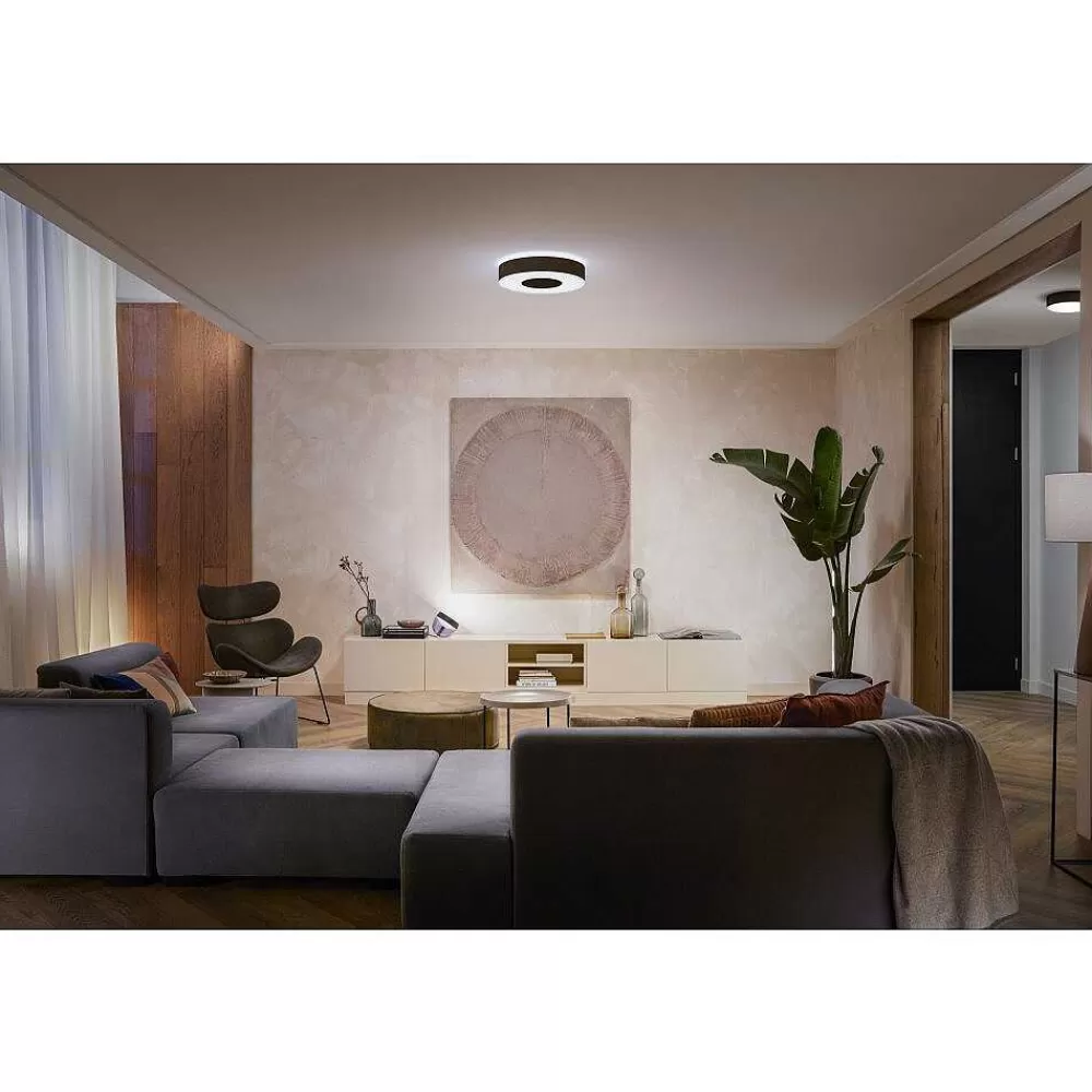 Luminaires Philips Plafonnier Philips Hue Infuse Led Noir, 1 Lumiere, Changeur De Couleurs