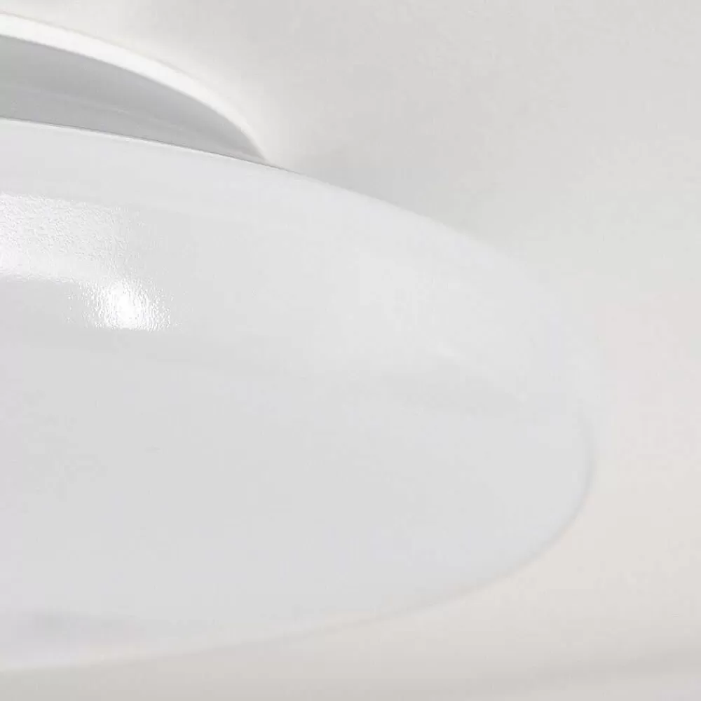 hofstein Plafonnier Ral Led Argente, Blanc, 1 Lumiere, Telecommandes, Changeur De Couleurs